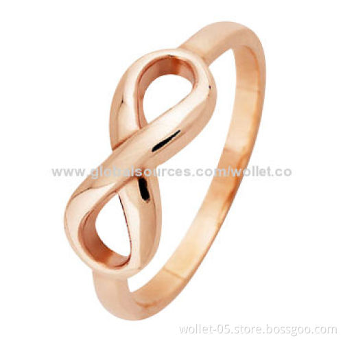 Rose Gold Stainless Steel Rings for Engagement, Customized Logos are Welcome